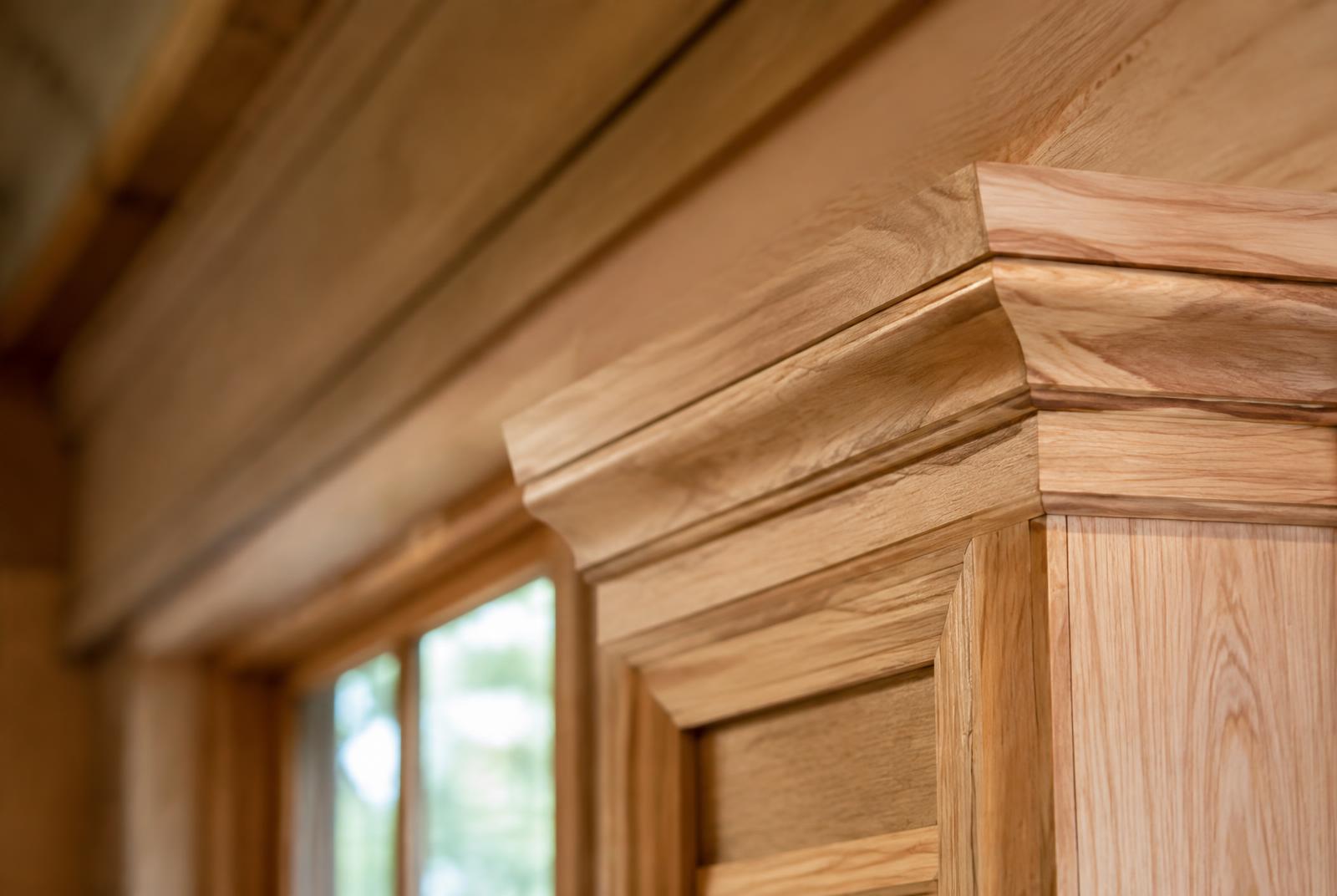 Close-up of finish carpentry and trim detail — construction craftsmanship from Vitalii Lunko projects